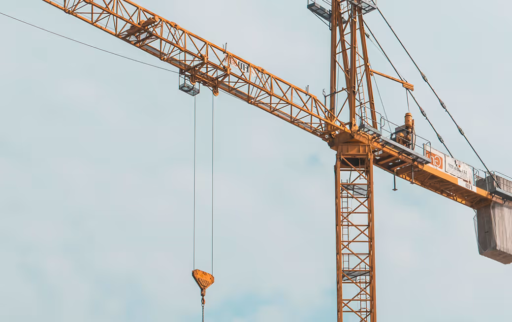 A construction crane towering in the air.